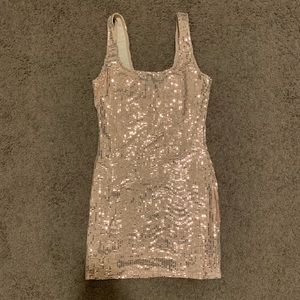 Pink sequin mini dress
